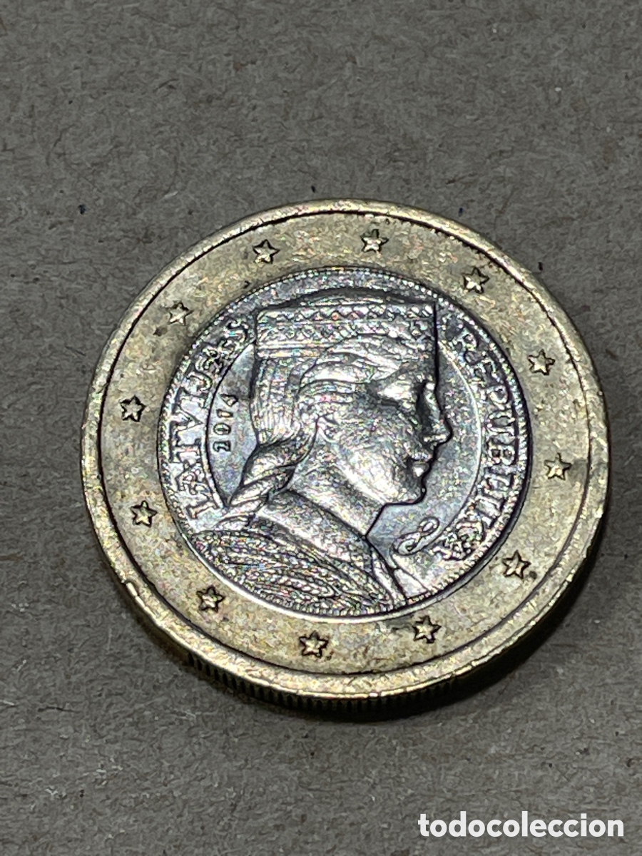 Monedas antiguas de Europa: Moneda 1 euro LETONIA 2014 circulada EBC - Foto 1
