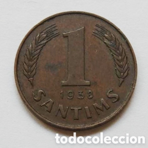 Monedas antiguas de Europa: Moneda 1 Santims (1938) - Letonia - Foto 1