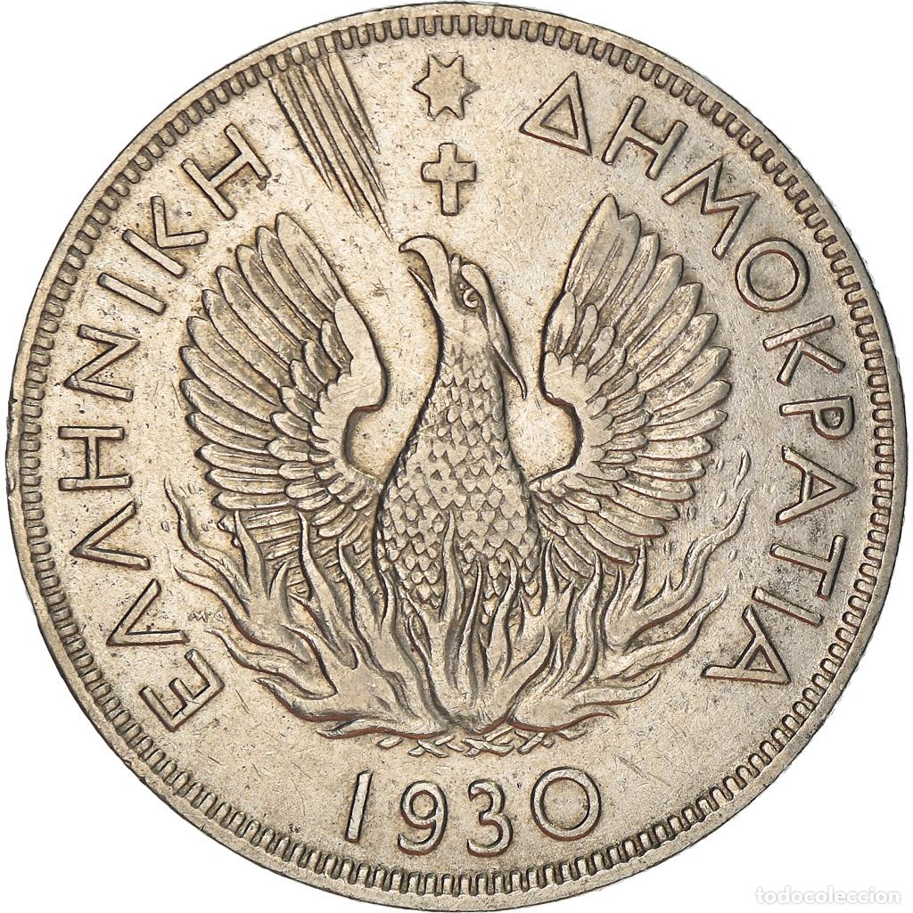 Monedas antiguas de Europa: [#749256] Moneda, Grecia, 5 Drachmai, 1930, MBC, N&iacute;quel, KM:71.2