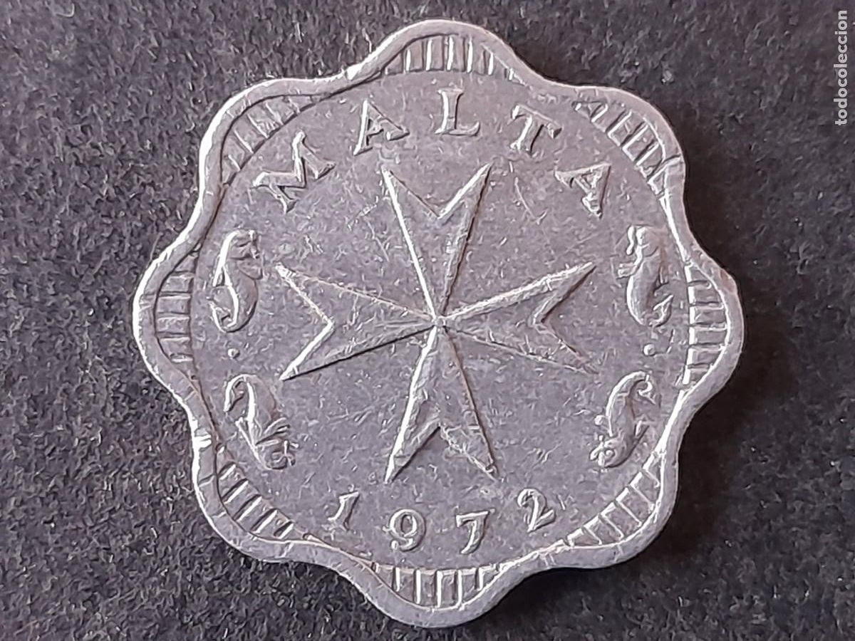 Monedas antiguas de Europa: Moneda republica de Malta 2 Mils 1972 KM 5 periodo Commonwealth calidad MBC+