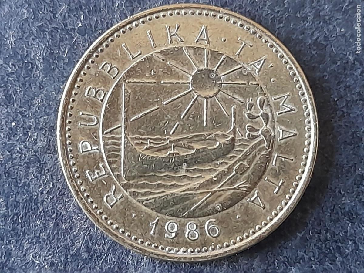 Old Coins of Europe: Moneda republica de Malta 1 Centavo 1986 KM 78 periodo Commonwealth calidad MBC