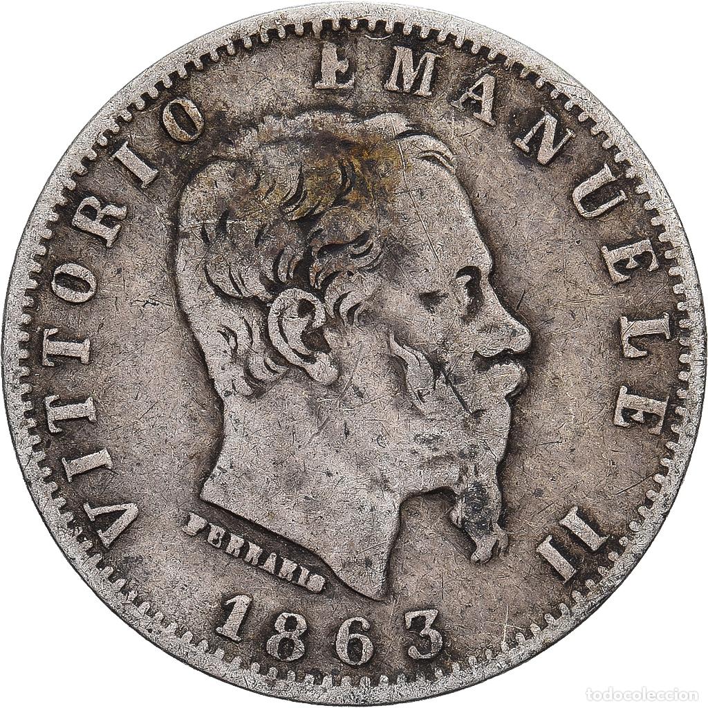 Monete antiche di Europa: [#1117410] Italia, Vittorio Emanuele II, 20 Centesimi, 1863, Milan, Plata, BC+, KM:13.1