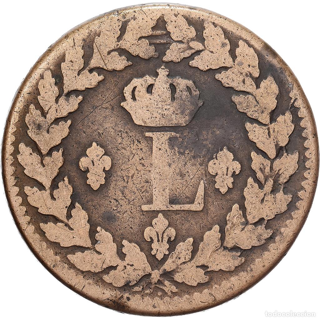 Monete antiche di Europa: [#639688] Francia, Louis XVIII, Decime, 1815., Strasbourg, Bronce, BC+, Gadoury:196d