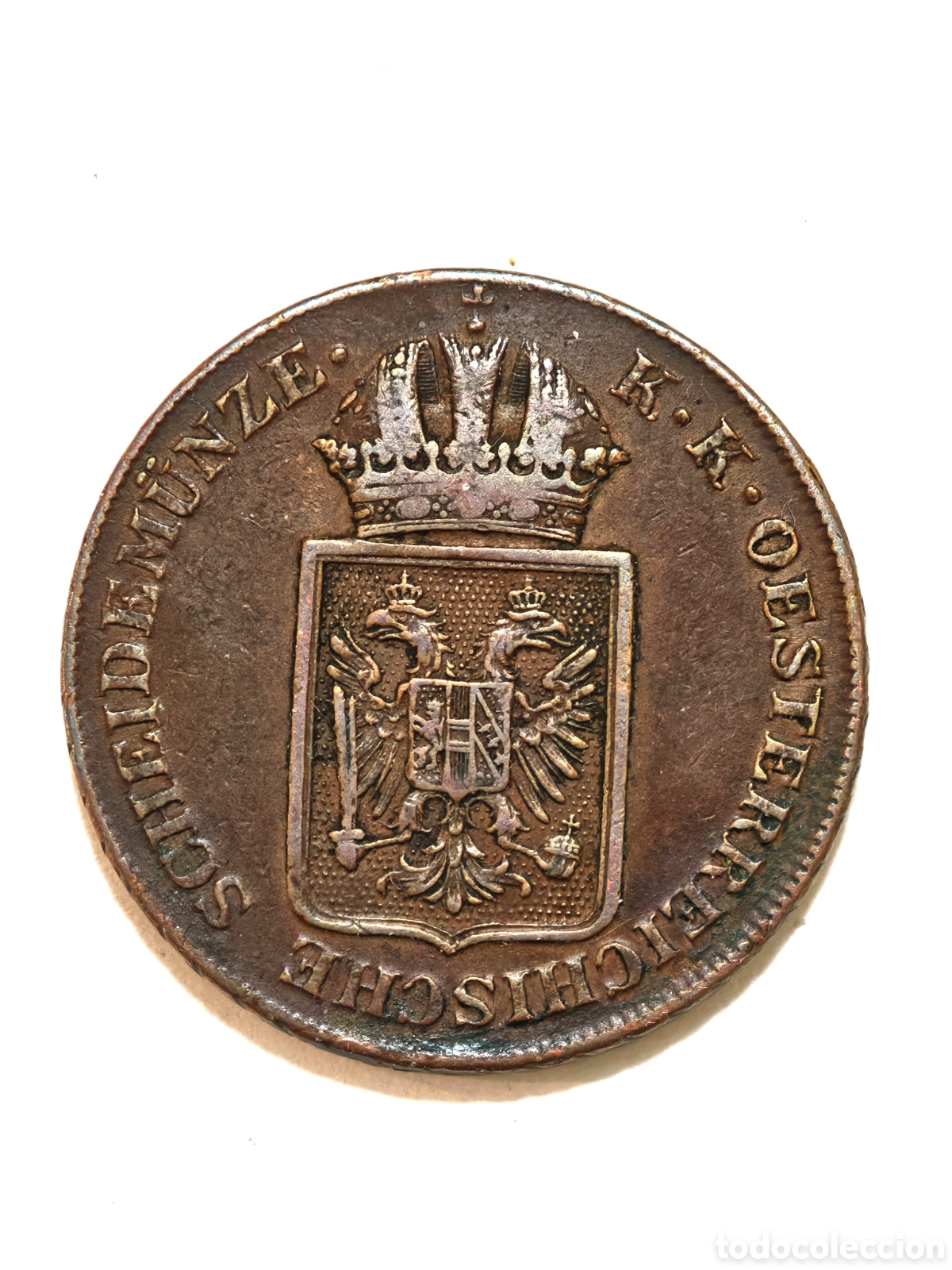 Monedas antiguas de Europa: &nbsp;2 Kreuzer del Imperio Austriaco de 1848.&nbsp;Viena. Mbc+
