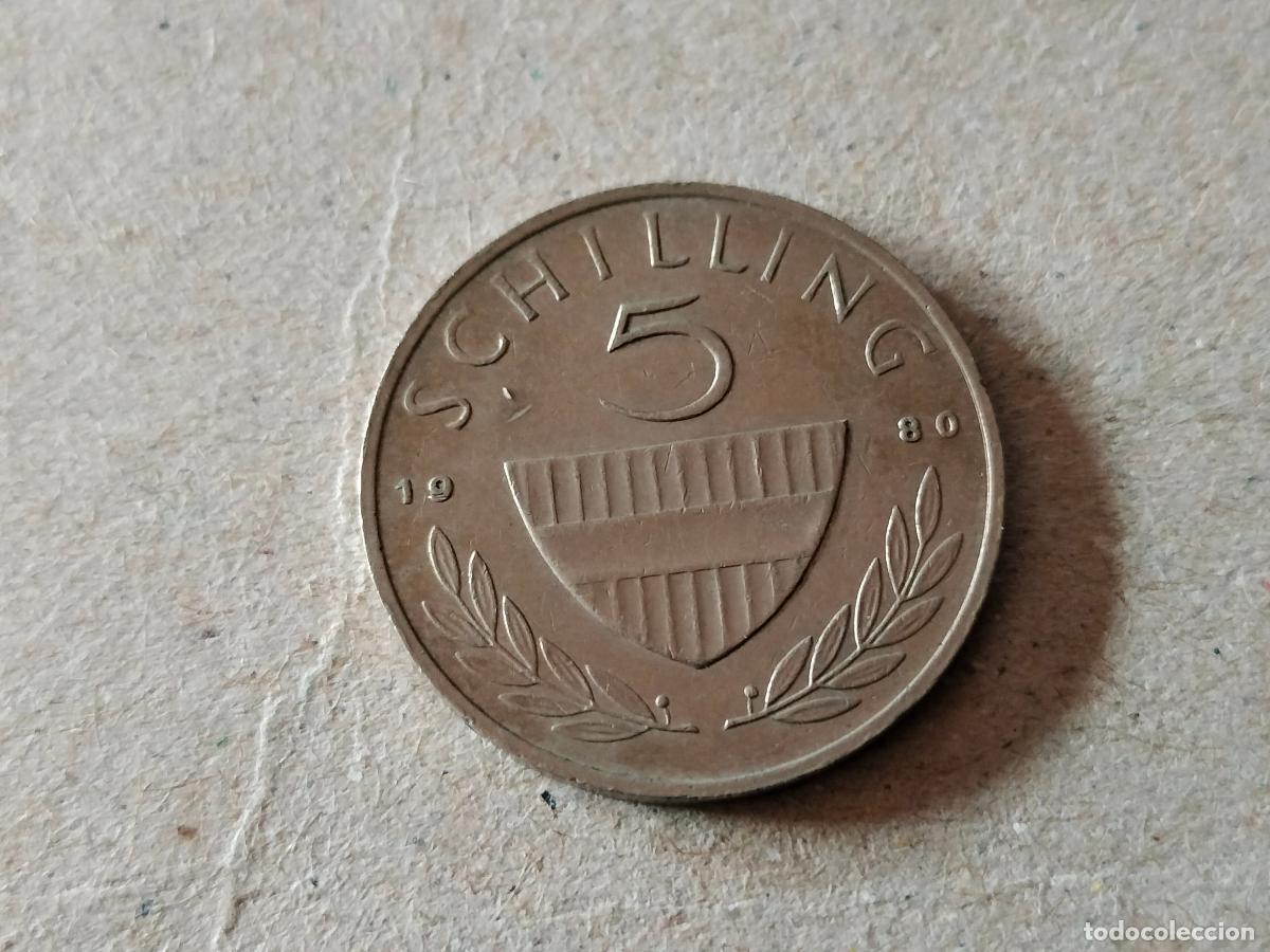 Monedas antiguas de Europa: MONEDA AUSTRIA 5 CHELINES 1980 - Foto 1