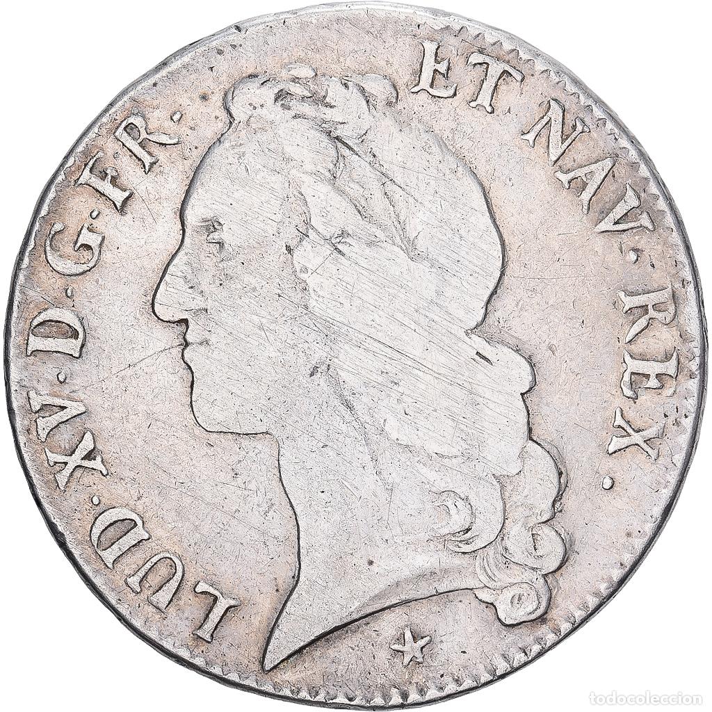 Monete antiche di Europa: [#138553] Francia, Louis XV, &Eacute;cu au bandeau, 1746, La Rochelle, Plata, BC+, Gadoury:322