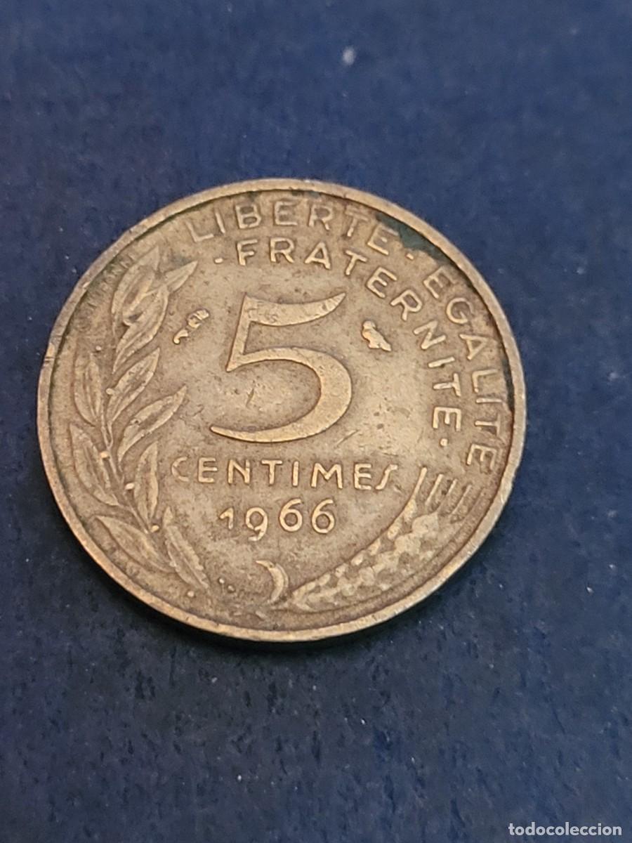 Monedas antiguas de Europa: Moneda 5 c&eacute;ntimos 1966 Francia - Foto 2