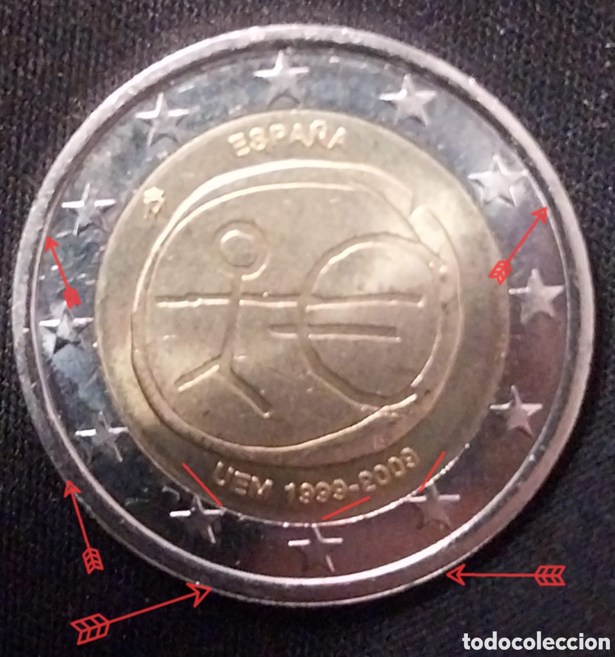Monedas antiguas de Europa: 2eu Espa&ntilde;a 1999-2009 Conmemor..&rdquo; VARIANTE &rdquo; Estrellas Grande