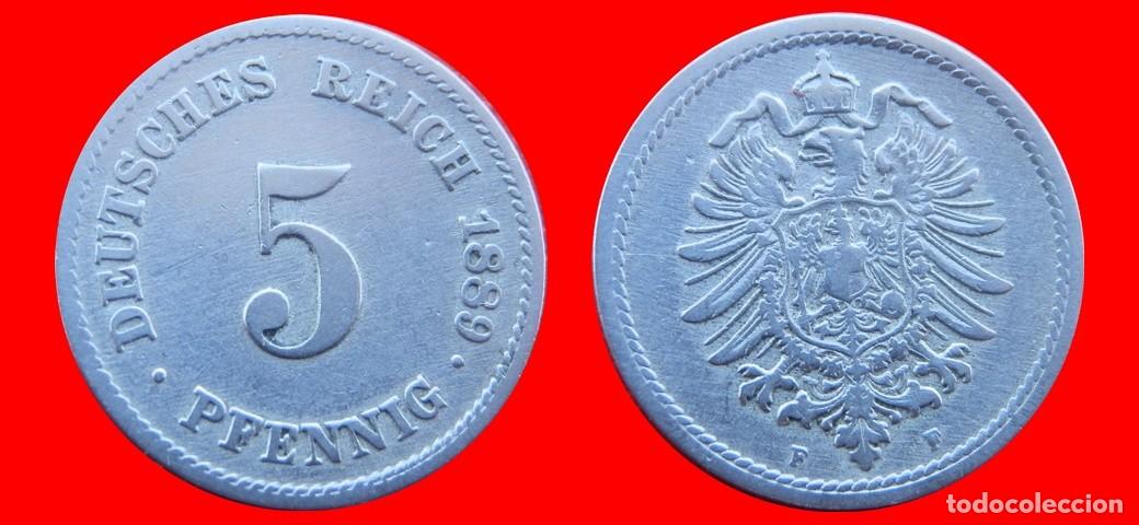 Old Coins of Europe: 5 PFENNIG 1889F IMPERIO ALEMANIA-138450