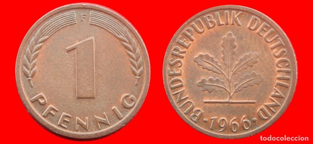 Monedas antiguas de Europa: 1 PFENNIG 1966F BRD ALEMANIA-138524