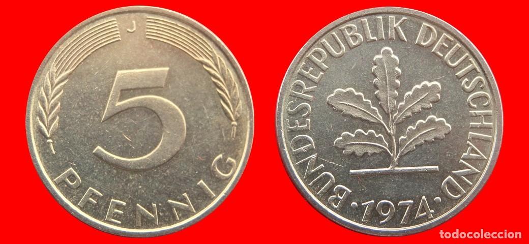 Monedas antiguas de Europa: 5 PFENNIG 1974J BRD ALEMANIA-138576