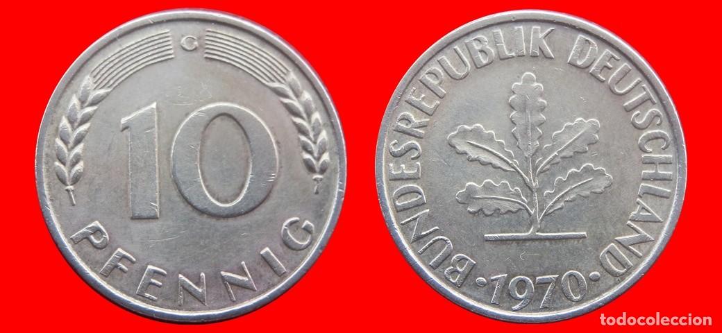 Monedas antiguas de Europa: 10 PFENNIG 1970G BRD ALEMANIA-138582