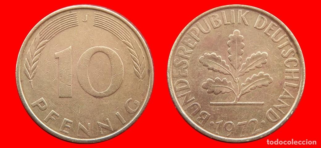 Monedas antiguas de Europa: 10 PFENNIG 1972J BRD ALEMANIA-138583
