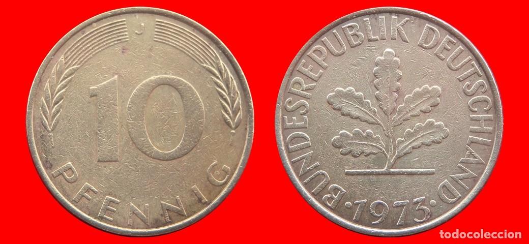 Monedas antiguas de Europa: 10 PFENNIG 1973J BRD ALEMANIA-138584