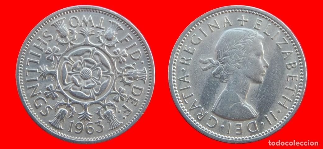 Monedas antiguas de Europa: 1 FLORIN 2 SHILLINGS 1963 INGLATERRA REINO UNIDO-138595