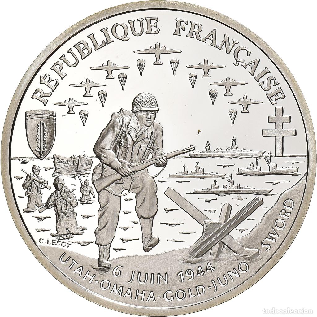 Alte M&uuml;nzen aus Europa: [#396508] Francia, Normandy Invasion, Franc, 1993, Paris, Proof, FDC, Plata, KM:1014