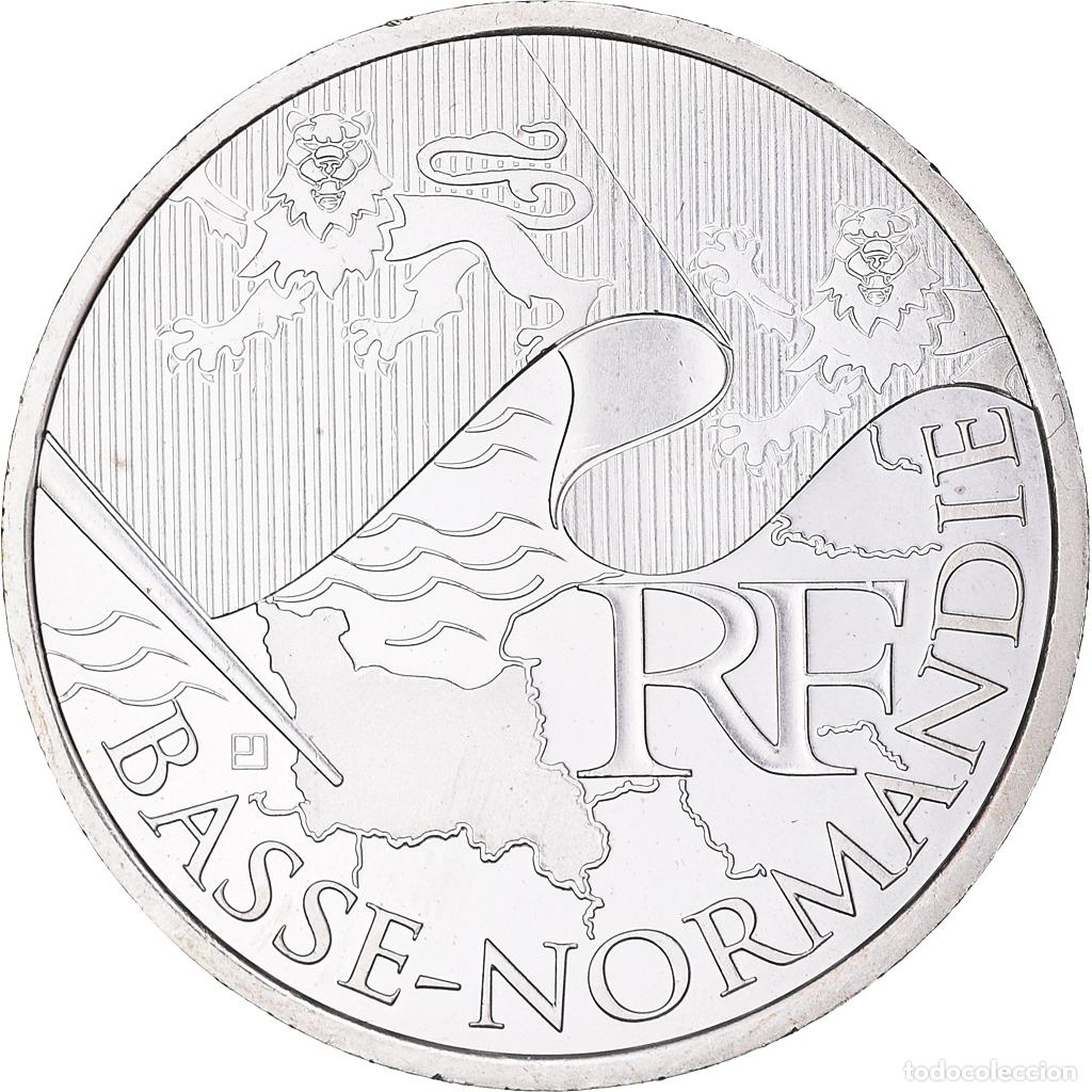 Moedas antigas da Europa: [#387714] Francia, 10 Euro, Basse Normandie, 2010, Paris, EBC+, Plata, KM:1647