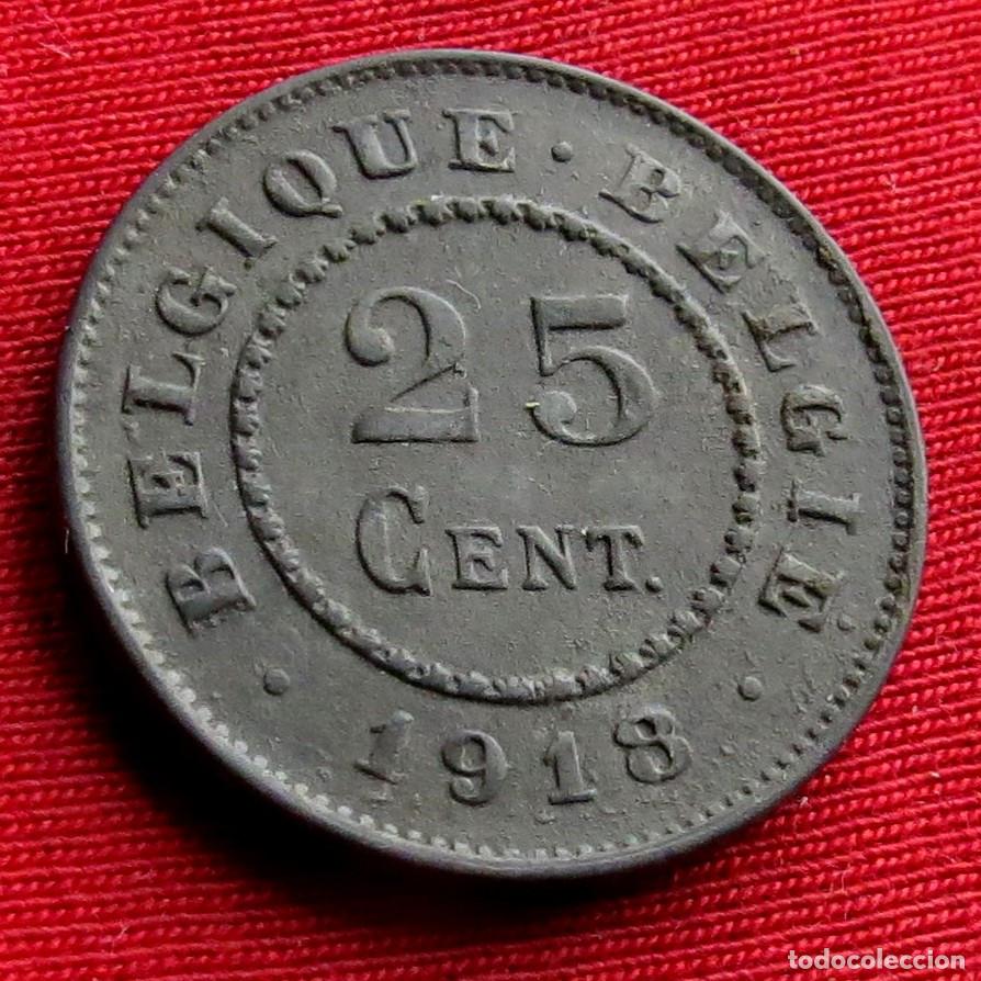 Monedas antiguas de Europa: Belgica 25 cent. 1918 - Foto 1