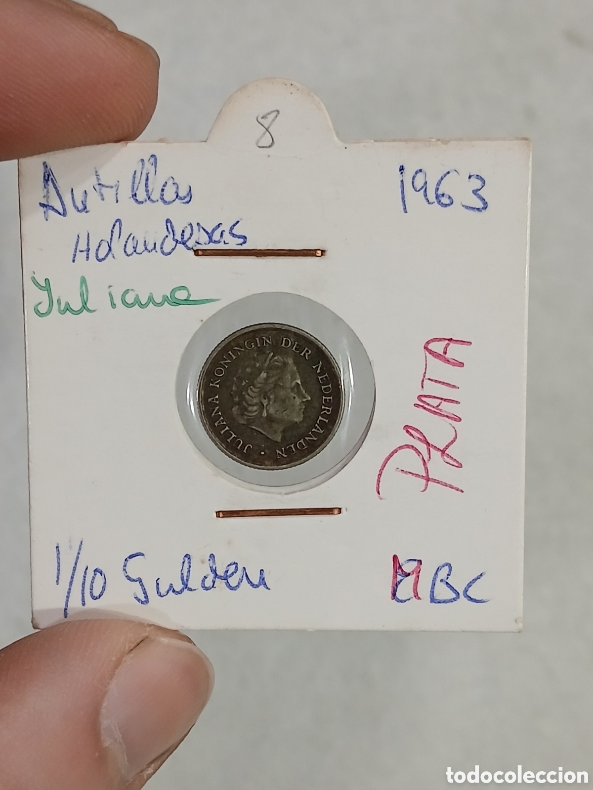 Monedas antiguas de Europa: Antillas Holandesas. 1963. 1/10 de Gulden. Plata. (L127)