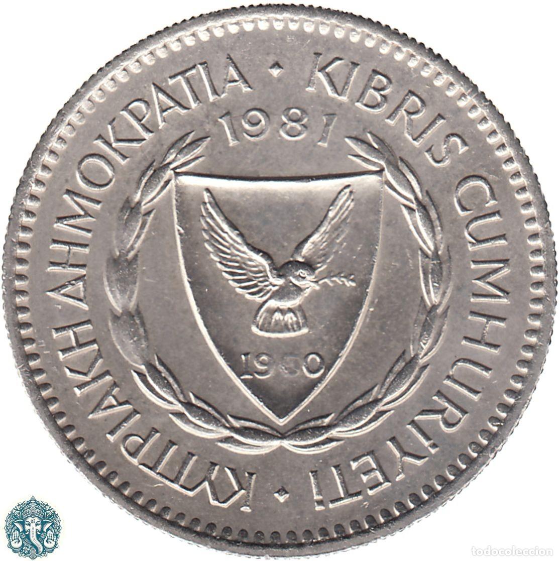 Monedas antiguas de Europa: CHIPRE 50 Mils 1981 KM#41 - Foto 2