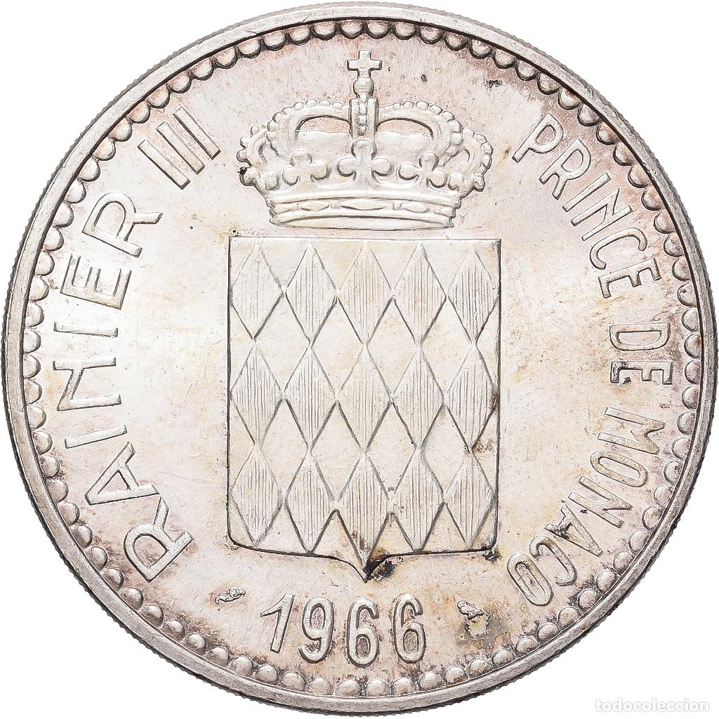 Moedas antigas da Europa: [#346296] Moneda, M&oacute;naco, Rainier III, 10 Francs, 1966, Monnaie de Paris, EBC, Plata