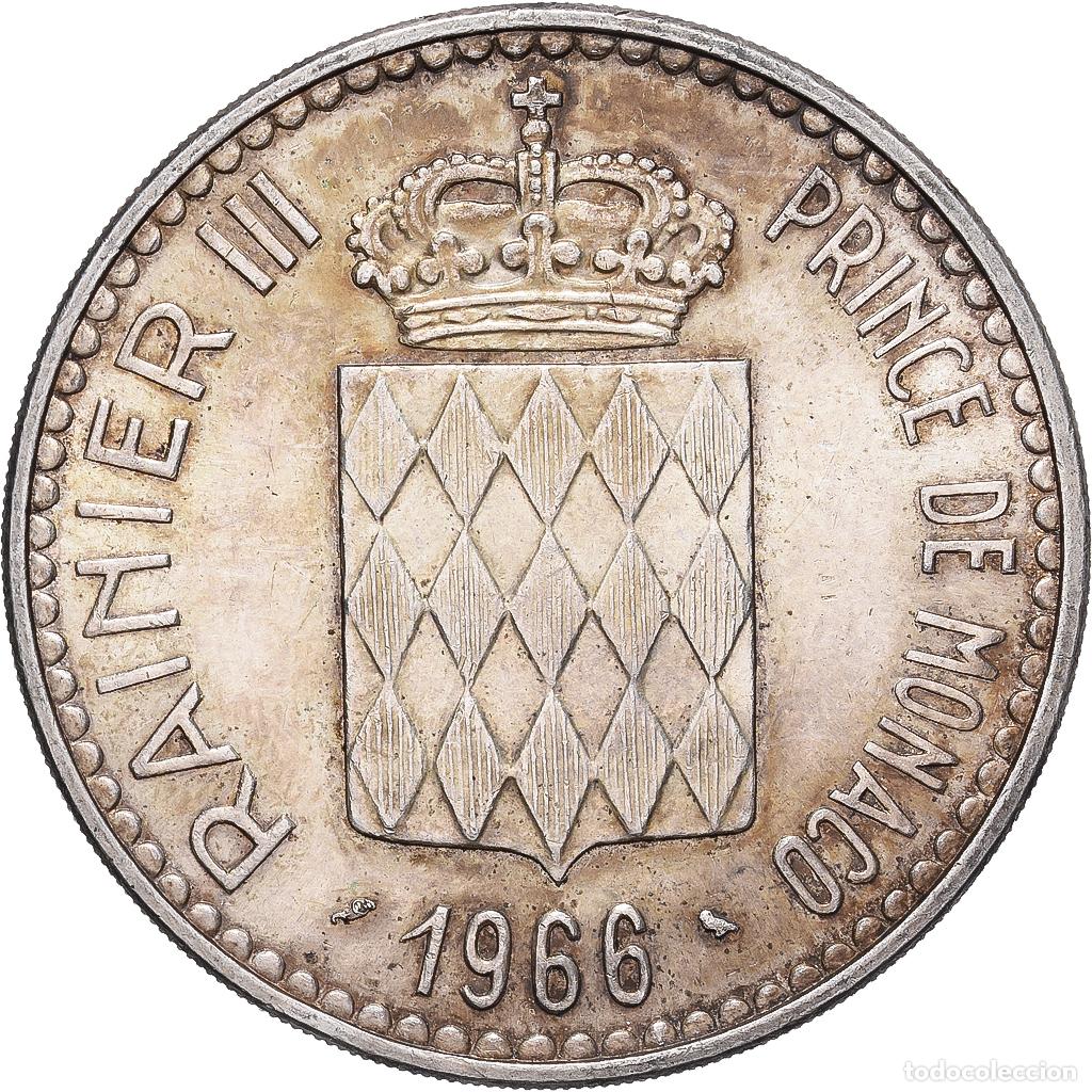 Moedas antigas da Europa: [#346301] Moneda, M&oacute;naco, Rainier III, 10 Francs, 1966, Monnaie de Paris, EBC+, Plata
