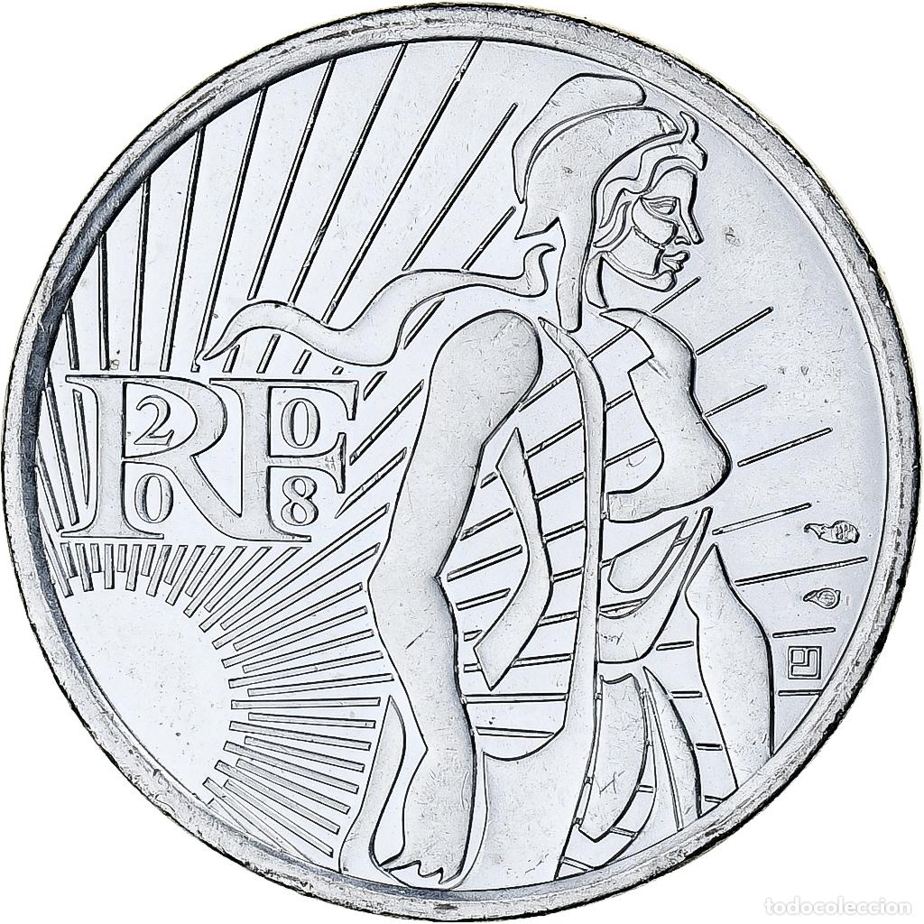 Moedas antigas da Europa: [#375275] Francia, Semeuse, 5 Euro, 2008, Monnaie de Paris, SC+, Plata, KM:1534