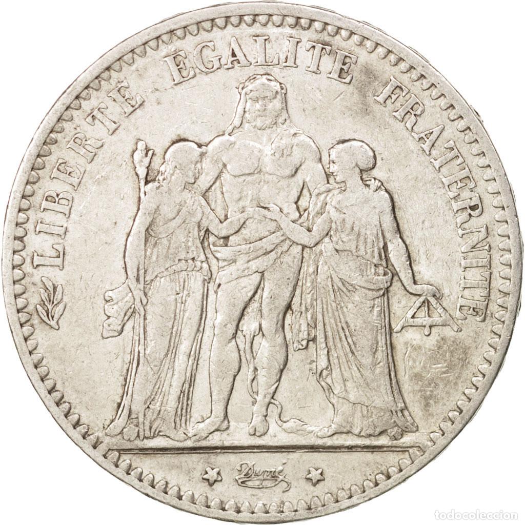 Alte M&uuml;nzen aus Europa: [#406506] Moneda, Francia, Hercule, 5 Francs, 1876, Bordeaux, BC+, Plata, KM:820.2