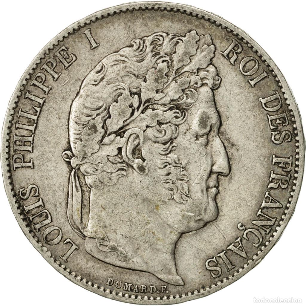 Old Coins of Europe: [#471319] Moneda, Francia, Louis-Philippe, 5 Francs, 1847, Paris, MBC, Plata, KM:749.1