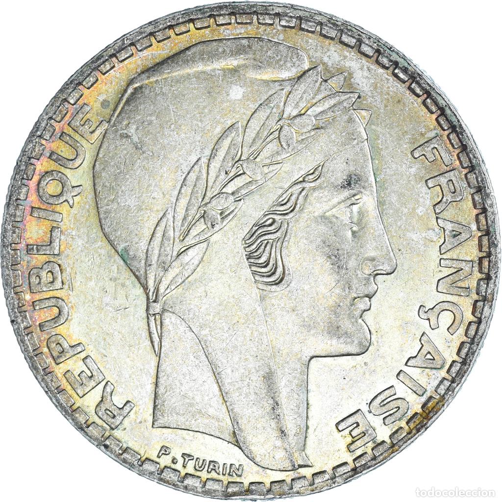 Old Coins of Europe: [#847582] Moneda, Francia, Turin, 20 Francs, 1937, Paris, EBC, Plata, KM:879, Gadoury:852