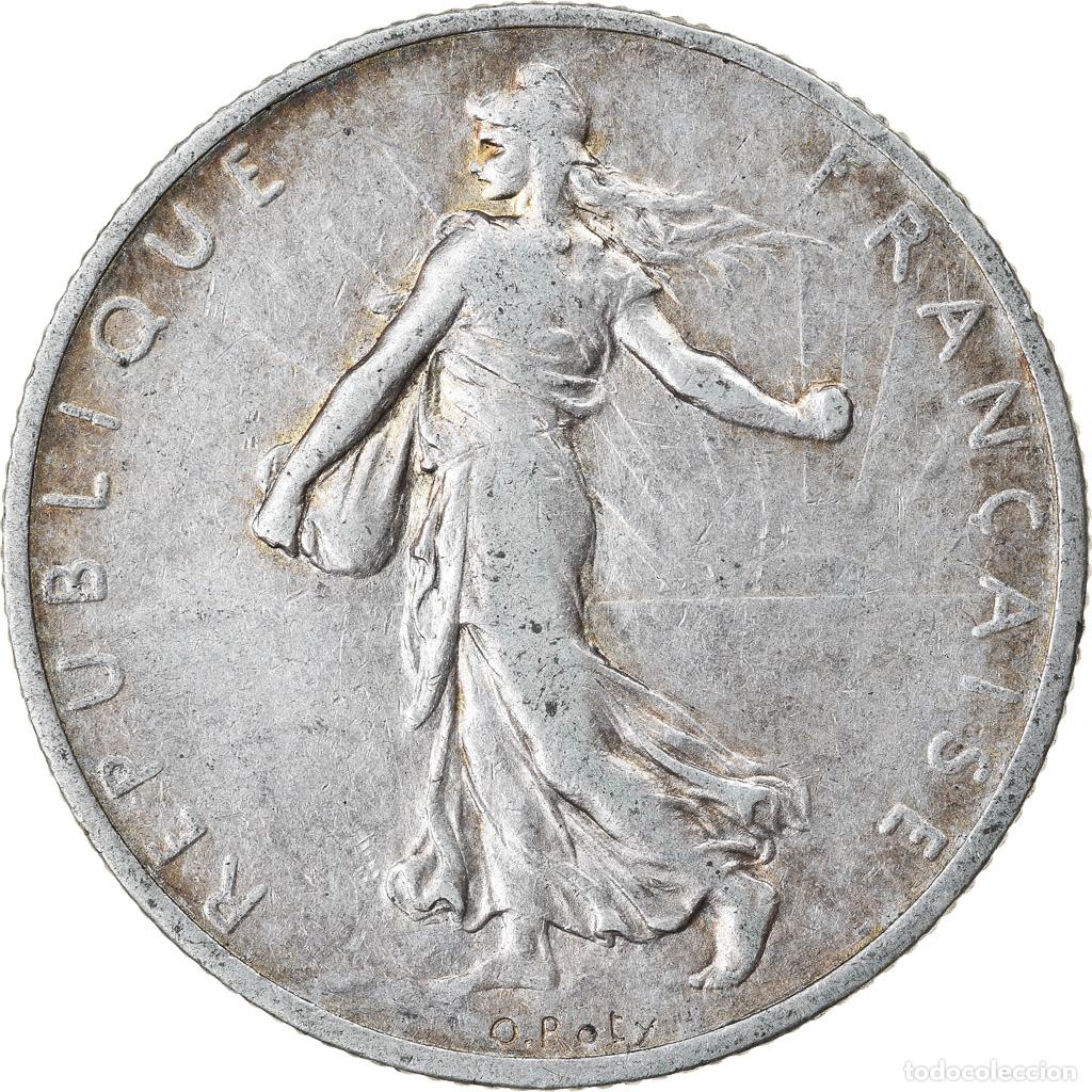 Monete antiche di Europa: [#854578] Moneda, Francia, Semeuse, 2 Francs, 1908, Paris, MBC, Plata, KM:845.1