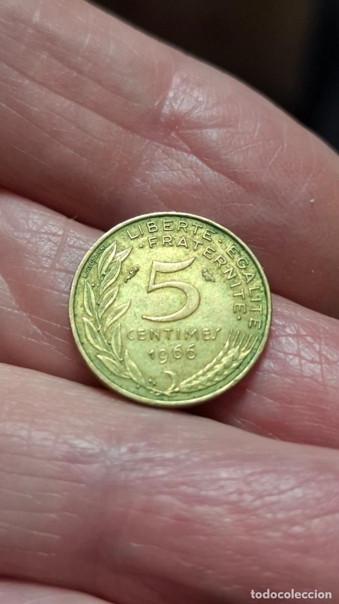 Monedas antiguas de Europa: MONEDA DE FRANCIA DE 5 C&Eacute;NTIMOS DE 1966 - Foto 2
