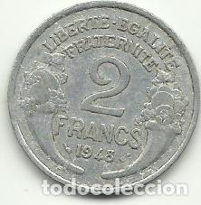 Alte M&uuml;nzen aus Europa: FRANCIA - 2 FRANCOS - 1948 - ALUMINIO - FOTOS