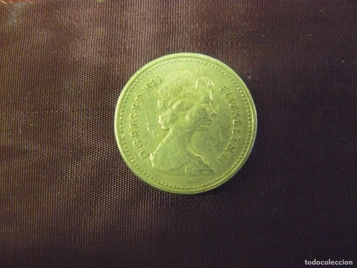 Moedas antigas da Europa: Moneda de Gran Breta&ntilde;a 1 Libra 1983