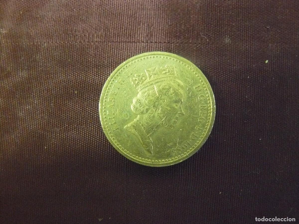 Moedas antigas da Europa: Moneda de Gran Breta&ntilde;a 1 Libra 1985