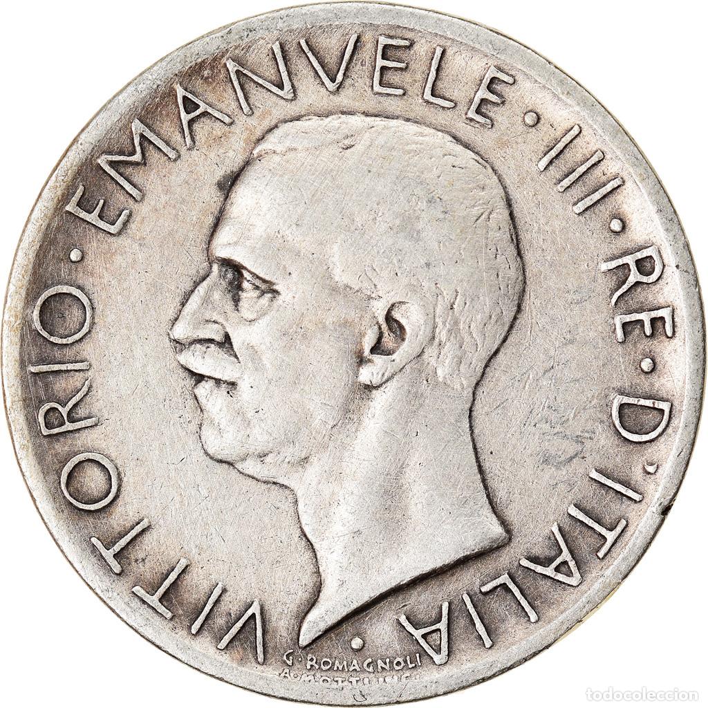 Moedas antigas da Europa: [#904043] Moneda, Italia, Vittorio Emanuele III, 5 Lire, 1927, Rome, BC+, Plata, KM:67.2