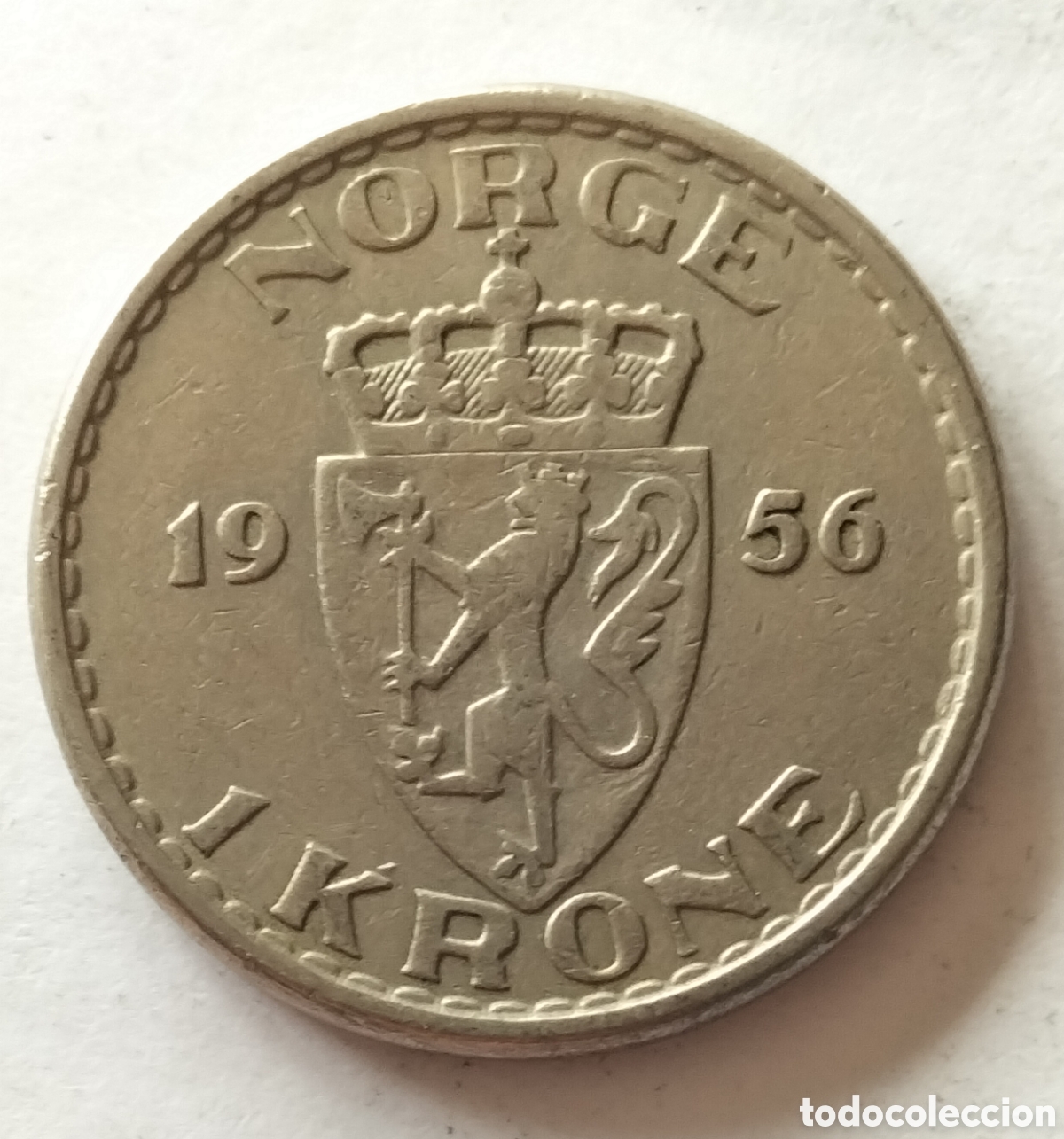 Monedas antiguas de Europa: Moneda 1 Corona 1956 Noruega.