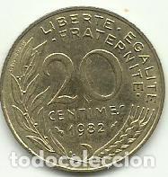 Old Coins of Europe: FRANCIA - 20 CENTIMES - 1982 - ALUMINIO-BRONCE - FOTOS