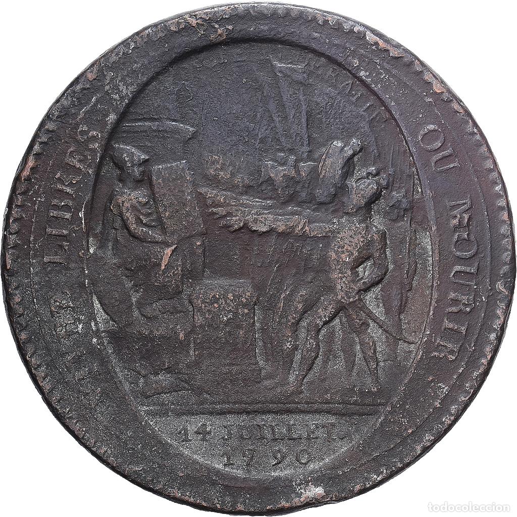 Monete antiche di Europa: [#1526997] Francia, 5 Sols, Monneron, 1792, Paris, Bronce, BC