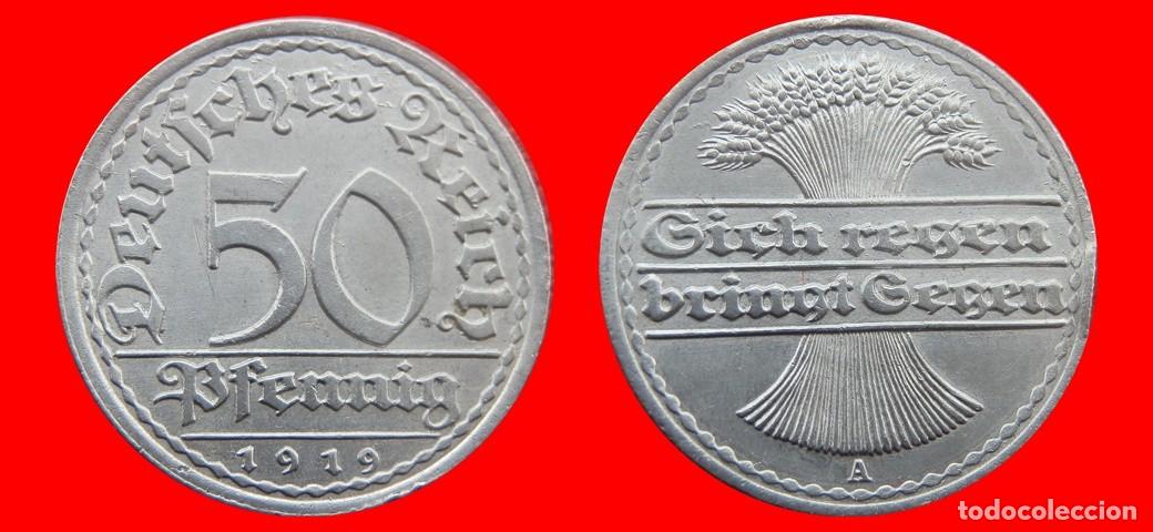 Monedas antiguas de Europa: 50 PFENNIG 1919A WEIMAR ALEMANIA-139412
