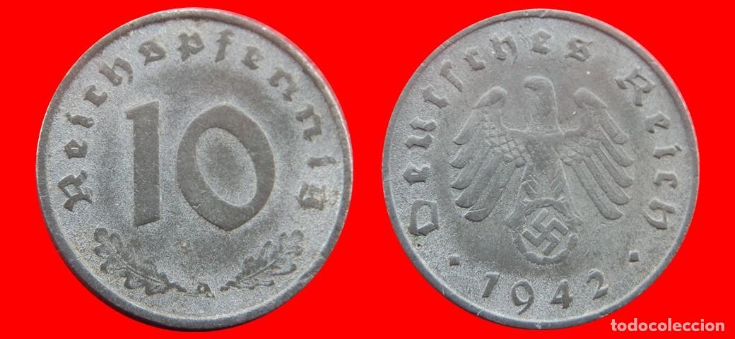 Monedas antiguas de Europa: 10 REICHSPFENNIG 1942A ZINC TERCER REICH ALEMANIA-139420