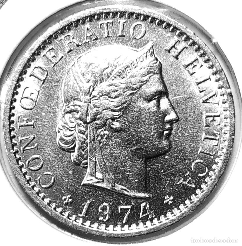 Monete antiche di Europa: SUIZA (1968-) - 20 CENTIMOS 1974 - A - 4 GR. COBRE-NICKEL - DIAMETRO 21,05 mm - KM#29a - MB