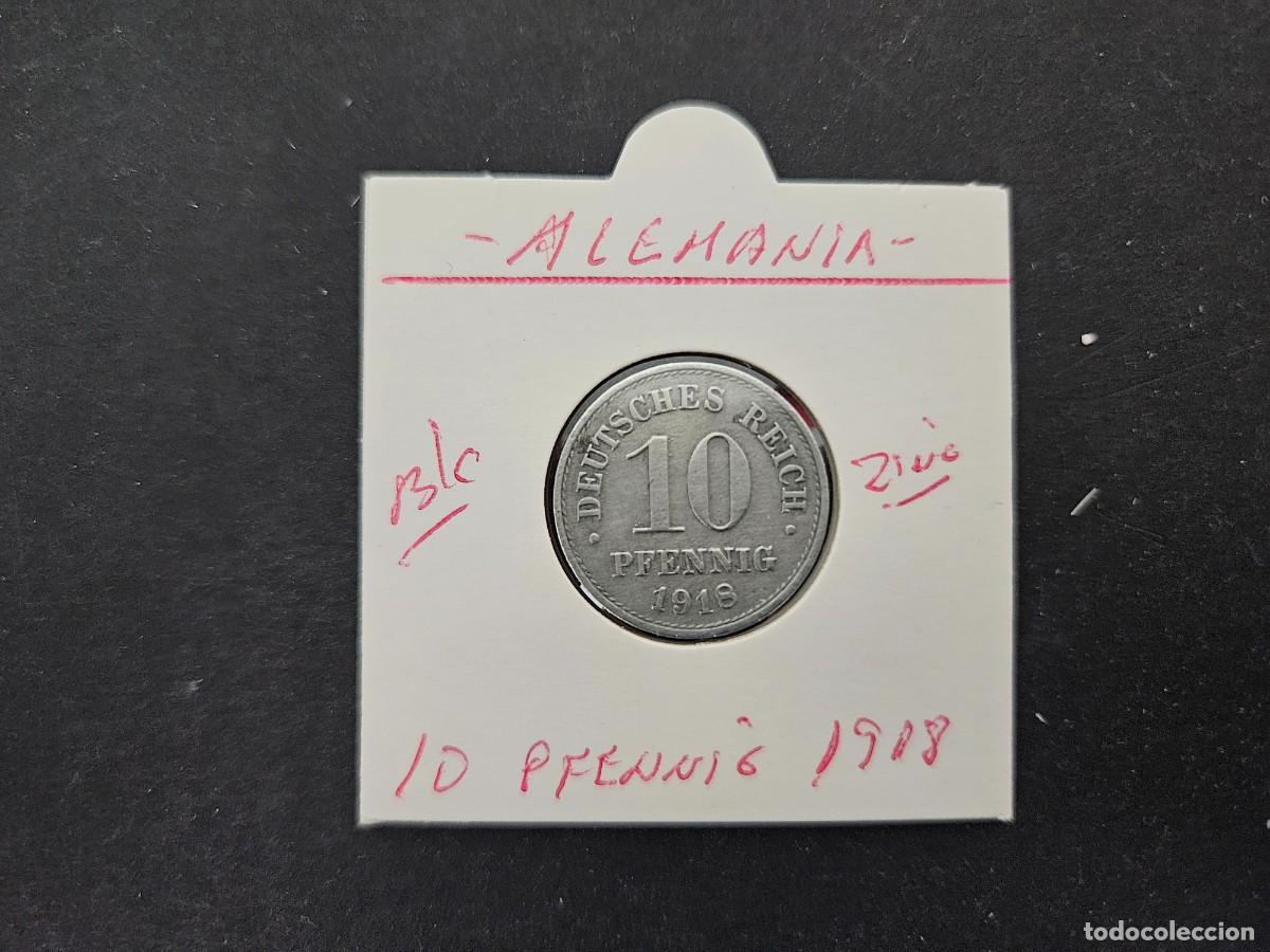 Moedas antigas da Europa: ALEMANIA 10 PFENNIG 1918 BC KM=26 (ZINC)