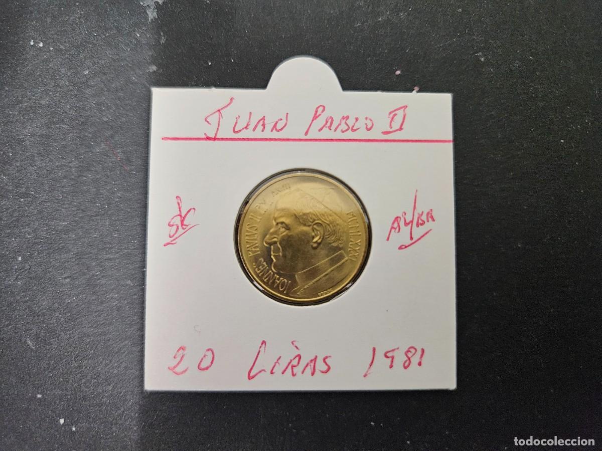 Moedas antigas da Europa: VATICANO 20 LIRAS 1981 S/C KM=156 (ALUMINIO-BRONCE)