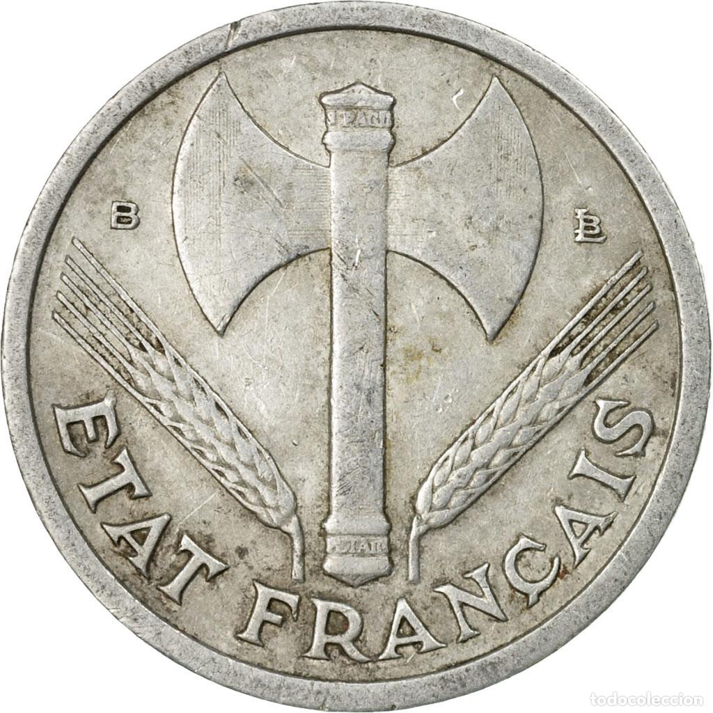 Moedas antigas da Europa: [#532549] Moneda, Francia, Bazor, Franc, 1944, Rouen, BC+, Aluminio, KM:902.2, Le