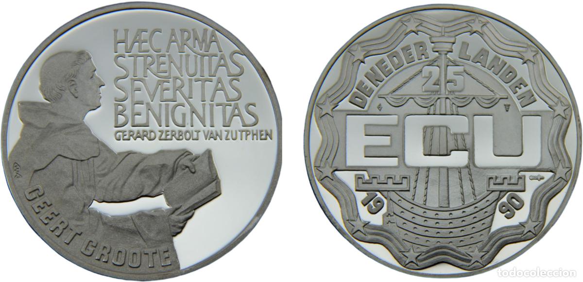 Alte M&uuml;nzen aus Europa: Netherlands Kingdom Beatrix 1990 25 ECU Geert Groote, Fantasy items