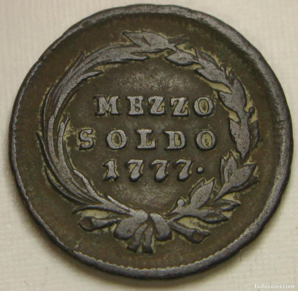Monedas antiguas de Europa: MEDIO SOLDO 1777 MILAN