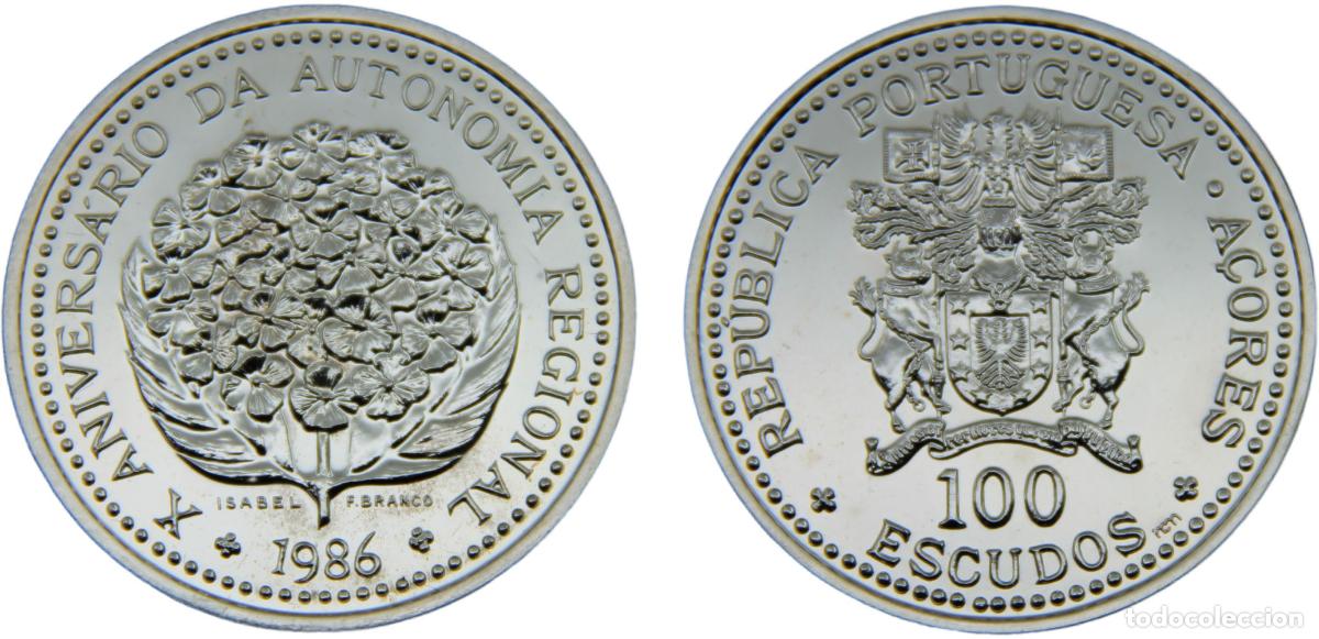 Monete antiche di Europa: Portugal Third Republic 1986 100 Escudos 10th Anniversary of Regional Autonomy