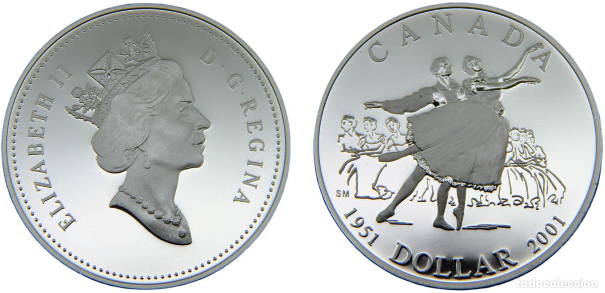 Moedas antigas da Europa: Canada Commonwealth Elizabeth II 2001 1 Dollar 50th Anniversary of the Canada National Ballet