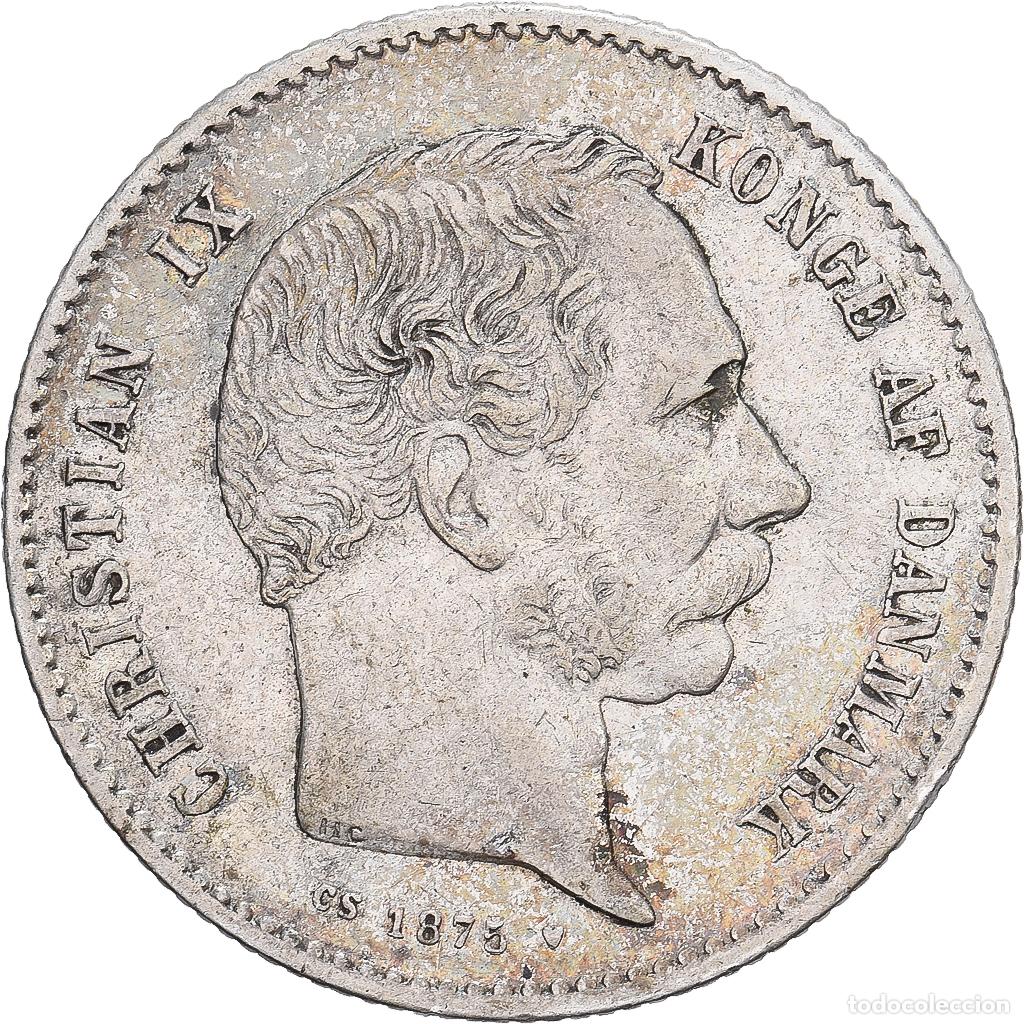Old Coins of Europe: [#1509638] Dinamarca, Christian IX, Krone, 1875, Copenhagen, Plata, MBC+